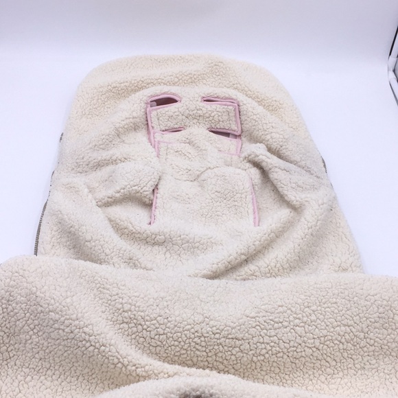 JJ Cole Bundle Me Car Seat Cover Winter Sherpa Fleece Pink Infant up t… - Picture 5 of 14